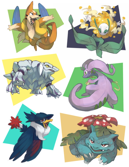 dar-draws:my X nuzlocke team doodles from my twitter some time ago