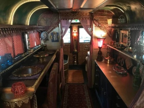 utwo: Former 6 horse trailer has been beautifully and artfully transformed  into the most cozy, unique and comfortable trailer on the road.  © tinyhouselistings 