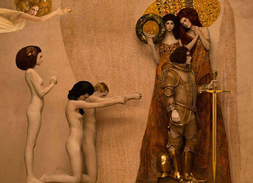 culturenlifestyle:  Photographer Recreates Gustav Klimt’s Golden Paintings  Based in Austria, photographer Inge Prader paid homage to Gustav Klimt’s golden paintings by creating still-lifes. With the use of multiple models, Prader set the scene