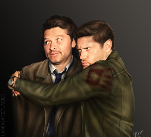 lamiasage: Dean pulls Cas out of the Empty with an angry octopus hug!Inspired by this photo opK