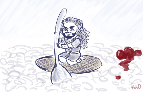 bittersuites: asparklethatisblue:Thorin’s stroopwafle raft adventures. Paddling over rice puddinghey