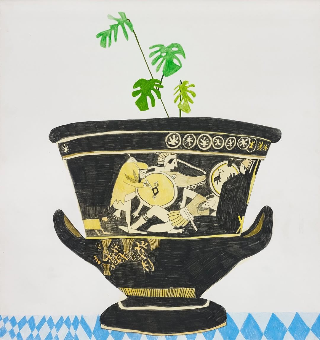 thunderstruck9:Jonas Wood (American, b. 1977), Euphronios 5, 2007. Gouache and colored