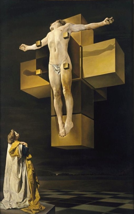 Crucifixion - Corpus Hypercubus. 1954. Salvador Dali.