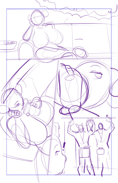 pornomagnum:  Very very rough pages of Beverly’s halloween antics.