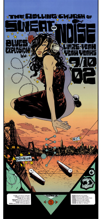 mistahphil:Jon Spencer Blues Explosion & Yeah Yeah Yeahs tour poster featuring art by Paul Pope,
