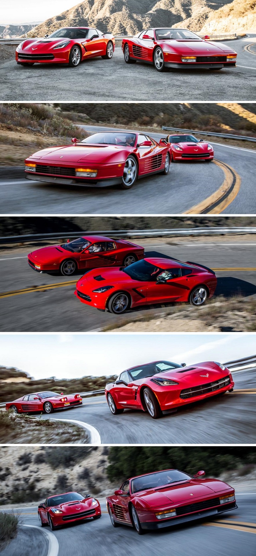 supercars-photography:  1990 Ferrari Testarossa vs 2014 Chevrolet Corvette Stingray by