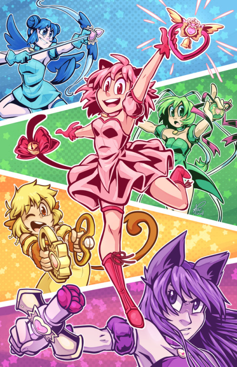 thestarfishface: Finally finished this Tokyo Mew Mew piece! It’s been sitting on my computer u