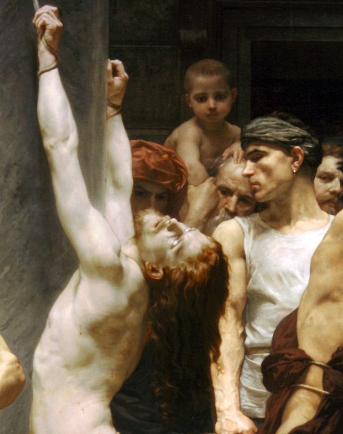 aqua-regia009:The Flagellation of Our Lord Jesus Christ (Details), 1880. By William-Adolphe Bouguere