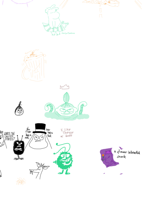 Very belatedly, the results of the Aug 26 Moomin drawing session! Full-sized picture can be found he