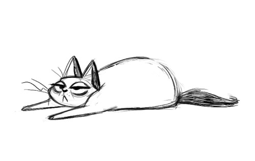 dailycatdrawings:402: It’s only TuesdayThis drawing pretty much sums up how my day went. May tomorro