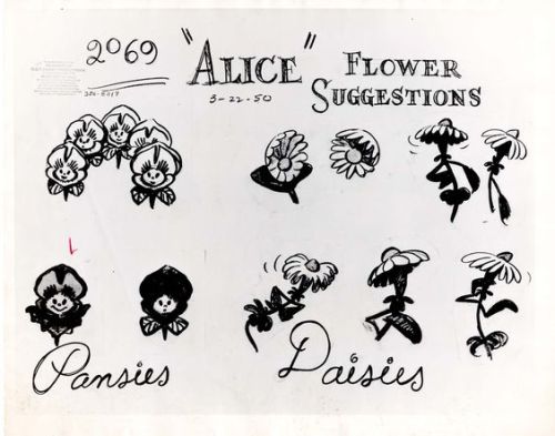 wonderlandian:Disney’s Alice in wonderland (1951) Flower Suggestion Model Sheet