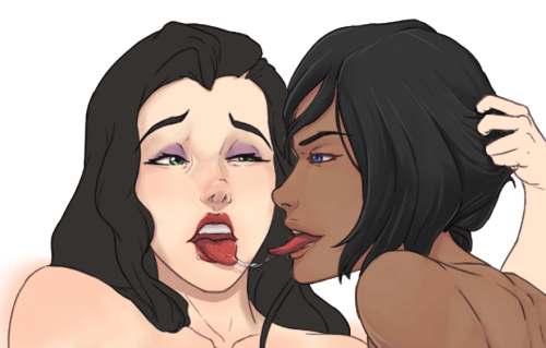 Porn photo Almost done with the Korrasami piece. I’ll