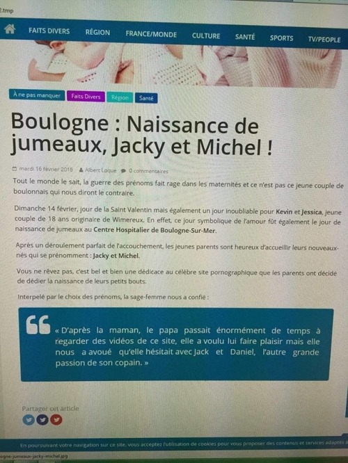 Quand tu hésite entre : Jaky et Michel; Jack et Daniel pour le prénom de tes enfants :