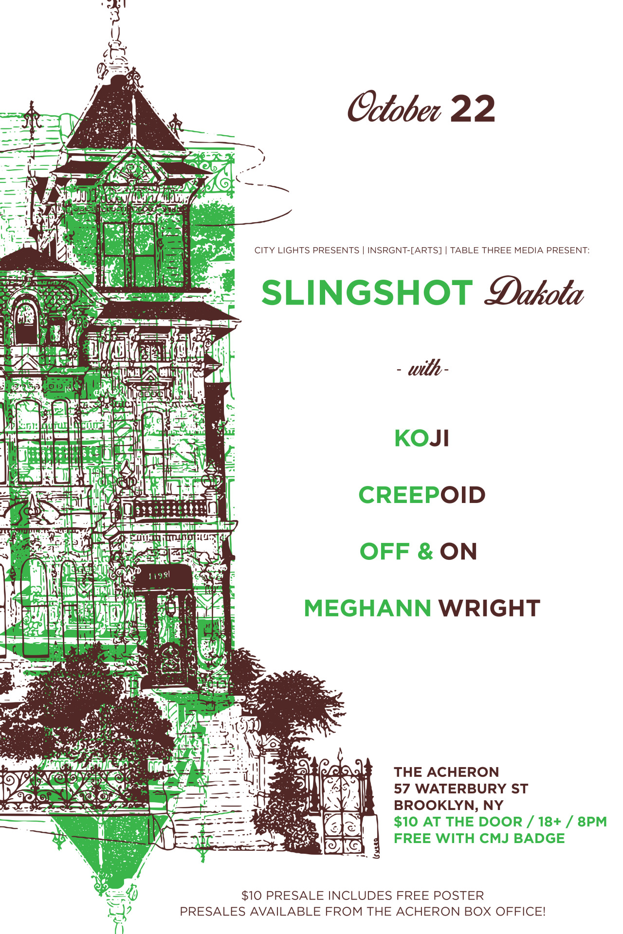 kojisaysaloha:
“ I’m performing in Brooklyn at the Acheron on Wednesday with my good friends, Slingshot Dakota. Joining us will be Creepoid, Off & On, Meghann Wright. It’s my first time playing Brooklyn in over a year and a half. Get tickets here.
”