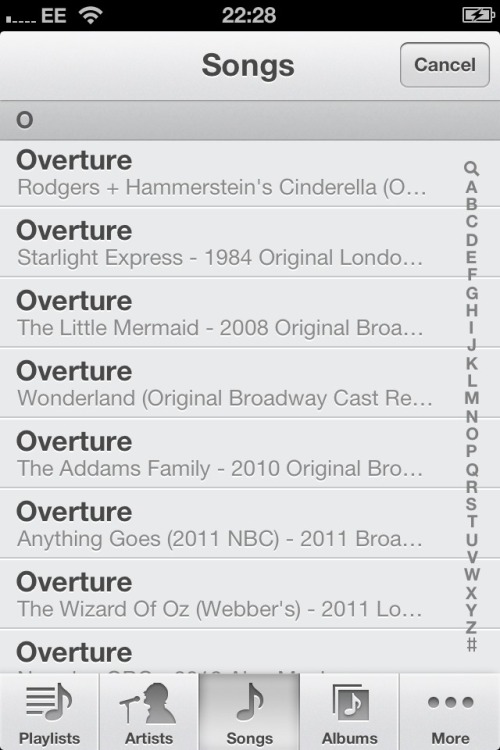 thefansielife: somewhereoverthebarricade: A brief look at the music collection of a theatre geek Me