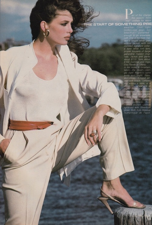 Halston suit ($720) &amp; tank ($100)Vogue US, November 1980Photographed by Francesco Scavullo