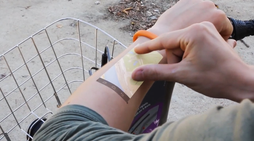 digitalramen:  Why tap on a tiny watch when you can use the Cicret? The bracelet
