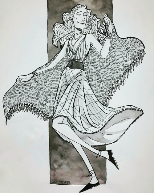 Inktober and 31 witches day 2 - Hippie witch Misty Day from American Horror Story