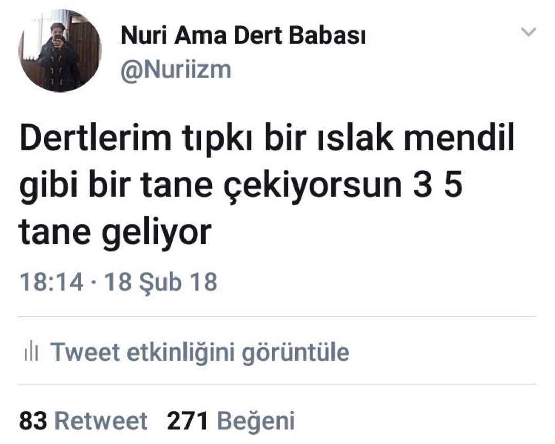 Dertlerim tıpkı bir ıslak...