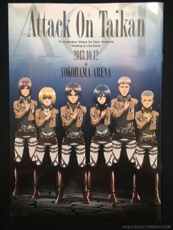 yusenki:  fuku-shuu:    My Shingeki no Kyojin merchandise haul for today is the official program book for the October 12th, 2013 “Attack on Taikan” Reading and Live event that took place at the Yokohama Arena! The event starred the seiyuu of the cover