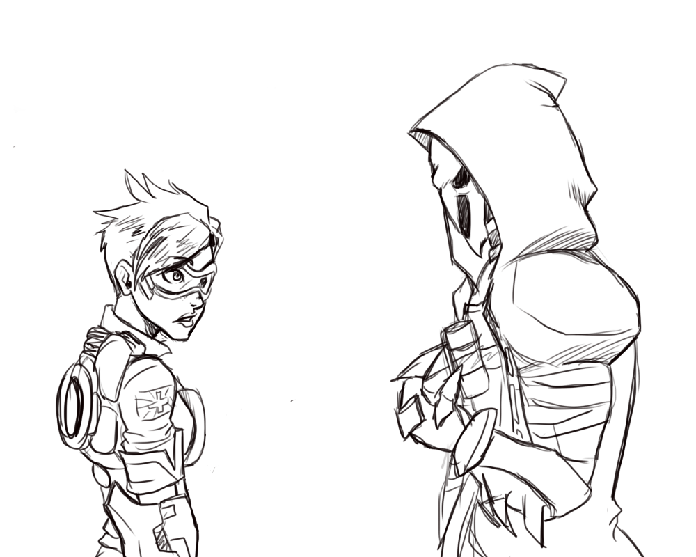 honey-blush:  I realized something while drawing Reaper….. why does he have shotgun