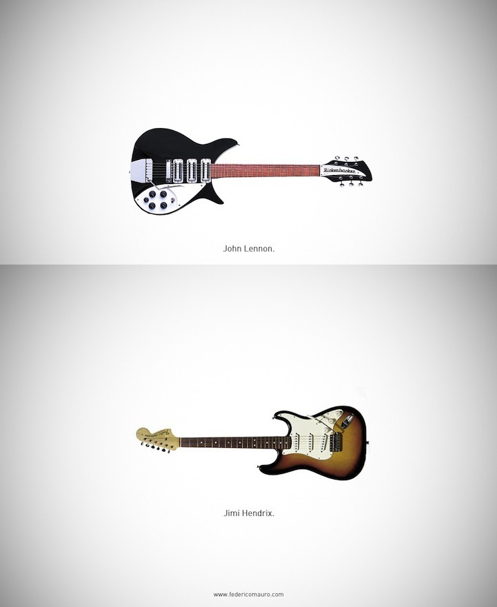 cloudyskiesandcatharsis:  Famous Guitars by Federico Mauro 