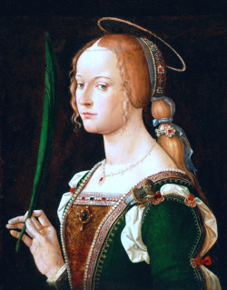 History-Of-Fashion:  1490S Bartolomeo Montagna - Saint Justina Of Padua 