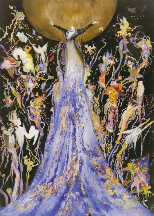 Yoshitaka Amano aka 天野喜孝 - (Japanese, b. 1952, Shizuoka, Shizuoka Prefecture, Japan) - Sublimation, 