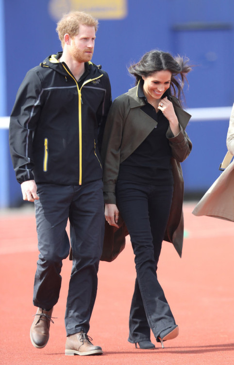 Meghan and Harry attend the UK Team Trials for Invictus SydneyBabaton ‘Lawson’ Trench Coat in Monter