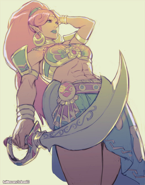 lejeanx3:Commission for http://johndylena.deviantart.com/Lady Urbosa from Zelda BotW. Also the rough for those that like it…rough 🤓https://www.patreon.com/posts/8985648