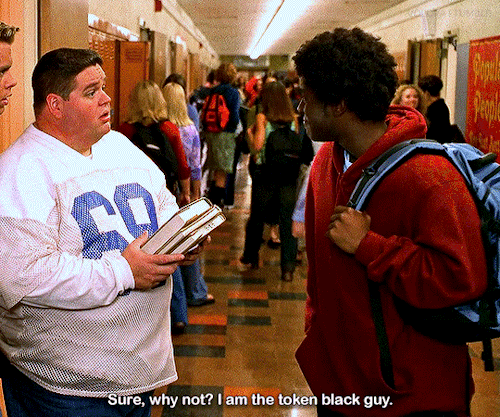 rambeaus:that moment when not another teen movie called out the token black friend trope in 2001  Not Another Teen Movie (2001)dir. Joel Gallen
