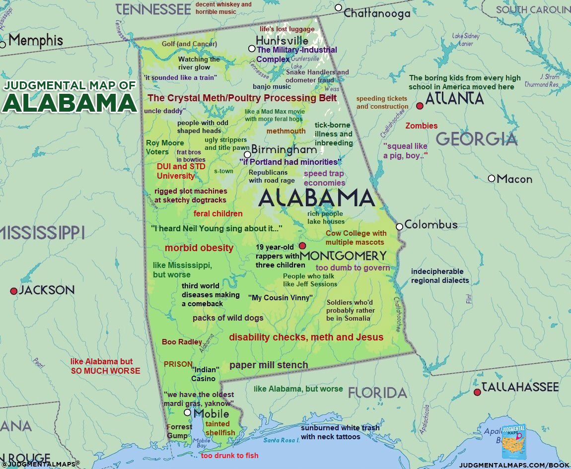 Alabamaby AnonymousCopr. 2018 Judgmental Maps. All Rights Reserved.
