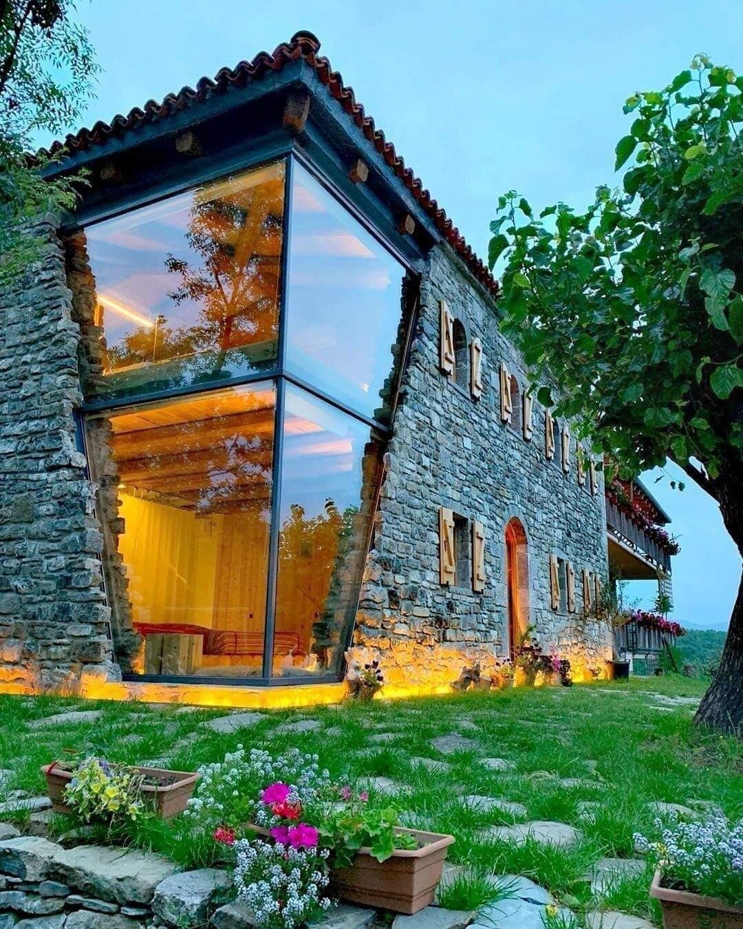 interior-design-home:This is the guesthouse of the most popular restaurant in Albania