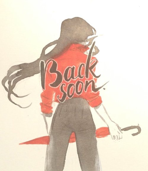 veitstanz: Not all exits are made equal. [image: a drawing of Lup from the back. She’s wearing a red