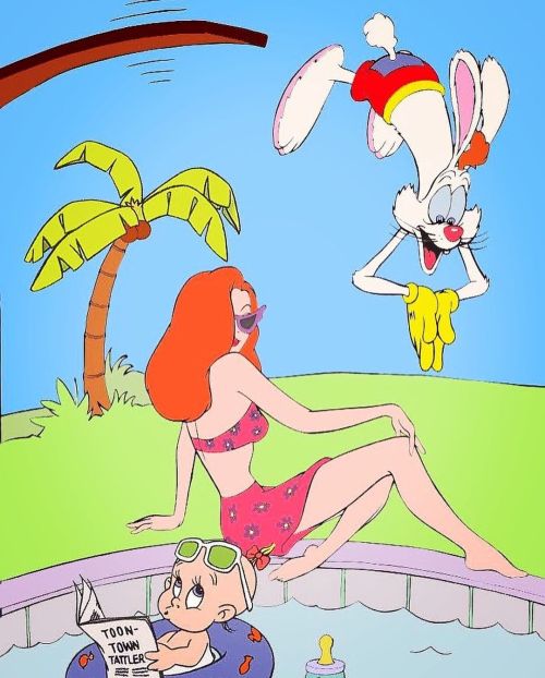 At him with The Rabbits, and Baby Herman#jessicarabbit #rogerrabbit #whoframedrogerrabbit #jessica