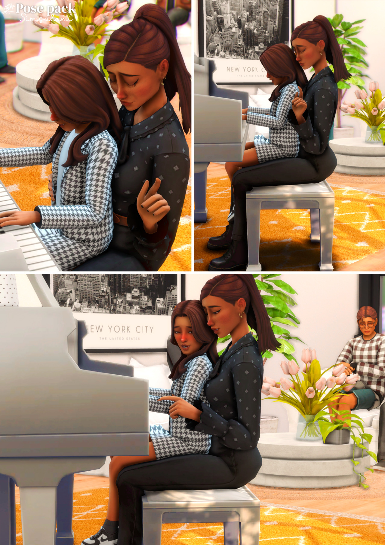 The Sims Resource - Pose pack playing piano with you