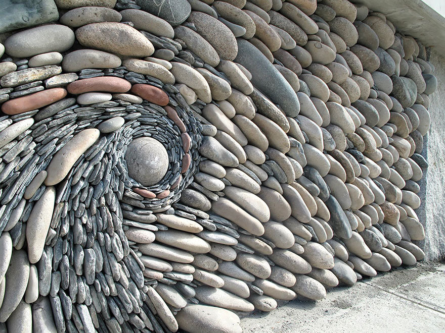 asylum-art:  The Ancient Art of Stone:Couple Creates Beautiful Rock Wall Art Installations