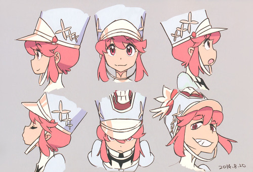 artbooksnat: Kill la Kill (キルラキル) Wonderfully pink character designs for Nonon Jakuzure, illustrated