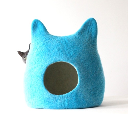 sosuperawesome:Wool Felted Cat Caves by Agne Audejiene on Etsy
