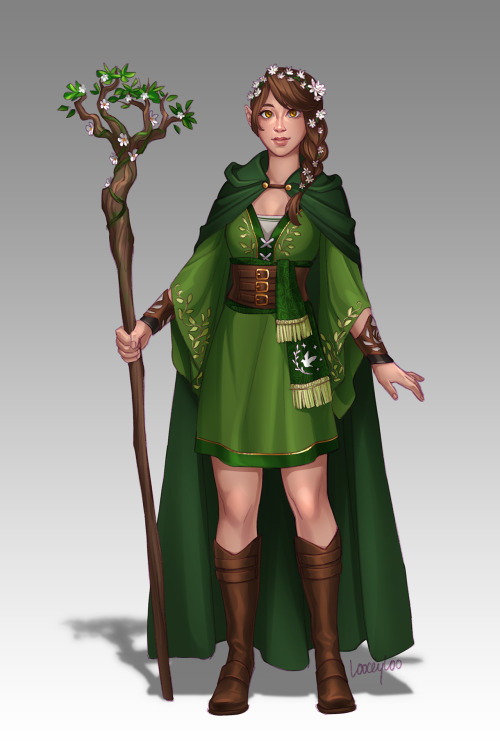 A commission of Arabella Starling, half-elf druid!