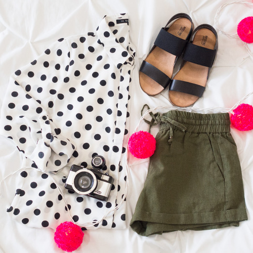 Polka dot perfection. Top on sale> Shop the look here http://bit.ly/1qoFTNW 