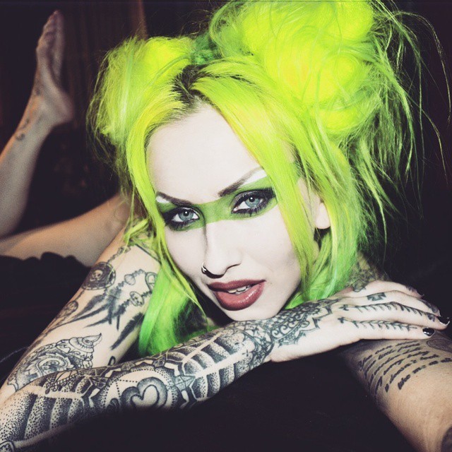 shellydinferno:  Riddler’s rascal daughter.. Hairdye: @crazycolorltd  Makeup: @belladonnascupboard