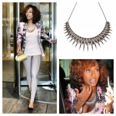 Spotted: Beauty Keri Hilson in our @lyralovestar Jett Pave Spiked Necklace available at lyralovestar.com #lyralovestar #kerihilson #accessories #jewelrydesigner #jewelry #statementnecklace