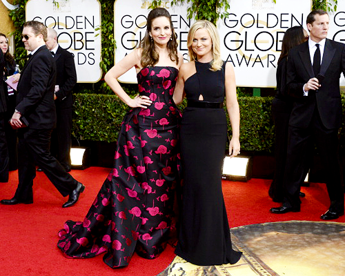 tfey:  Tina Fey and Amy Poehler attend the 71st Annual Golden Globe Awards held at The Beverly Hilton Hotel on January 12, 2014 in Beverly Hills, California. 