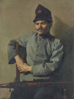 Eric Kennington (English, 1888-1960), The Italian Soldier, 1910. Oil on canvas, 40 x 30 in.