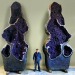 elixir:A pair of absolutely behemoth Amethyst geodes standing at 17 feet tall each,