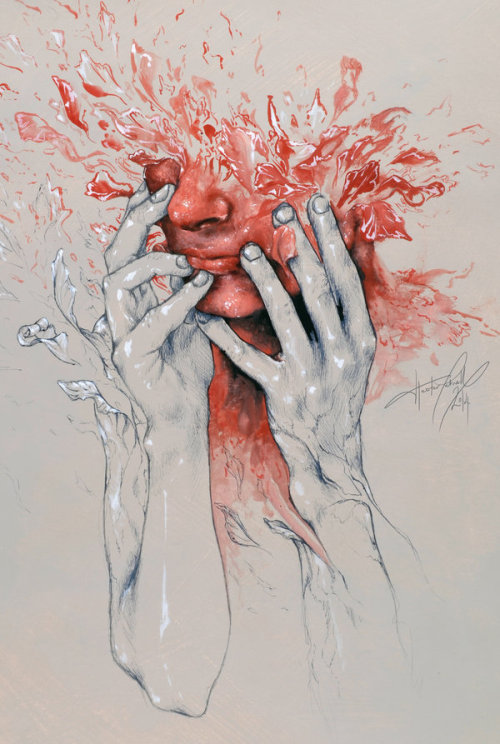 red-lipstick:  HesterTatnell aka Hester Tatnell (UK) - Ka-Bloom!, 2014     Mixed Media 