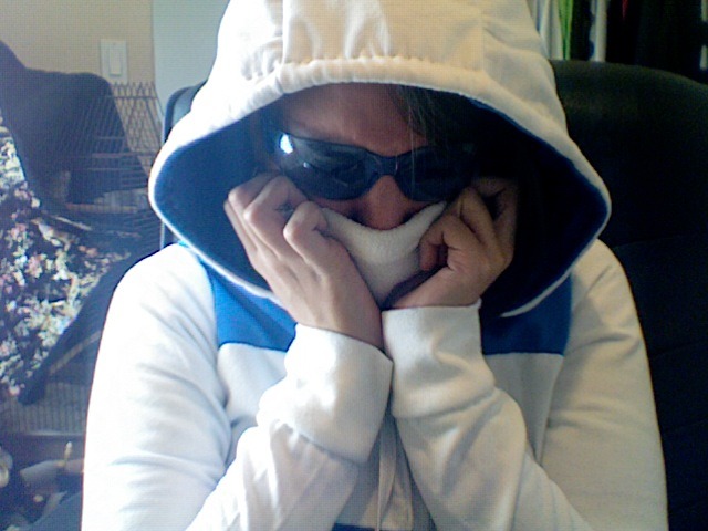 lampfaced:  OOPS I MADE A TAILGATE HOODIE AND DUG UP MY BLUE LAB GOGGLES AND A WHITE