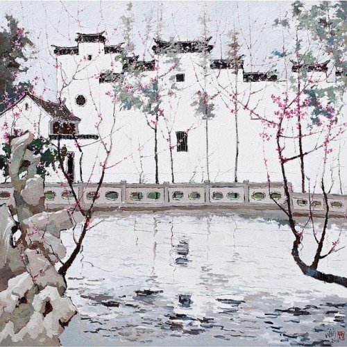 crossconnectmag:Paintings byPang Jun 龎均Pang Jiun born in Shanghai in 1936 to an artistic family and 