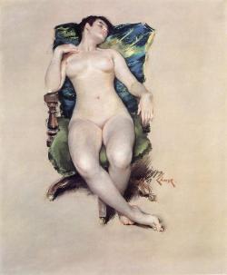 tamburina:  William Merritt Chase, Nude Resting, 1888 